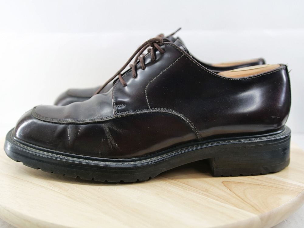 J Crew Made In ITALY Mens 10.5 - Brown Leather‎ Derby Heavy Dress Shoes